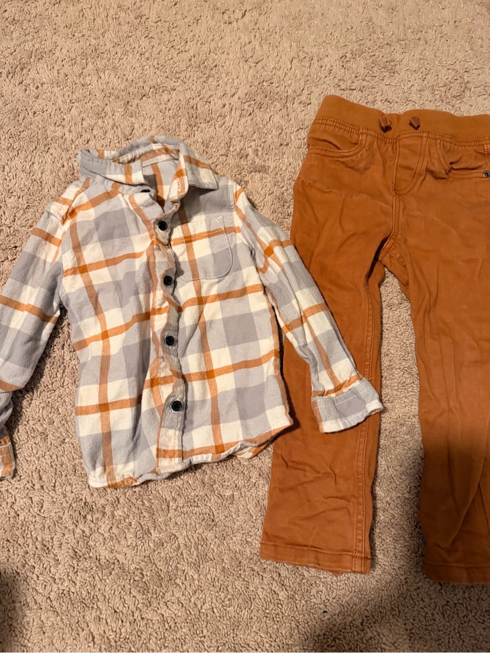 Banana Republic Kids Plaid Button-Down Shirt with Rust Pants